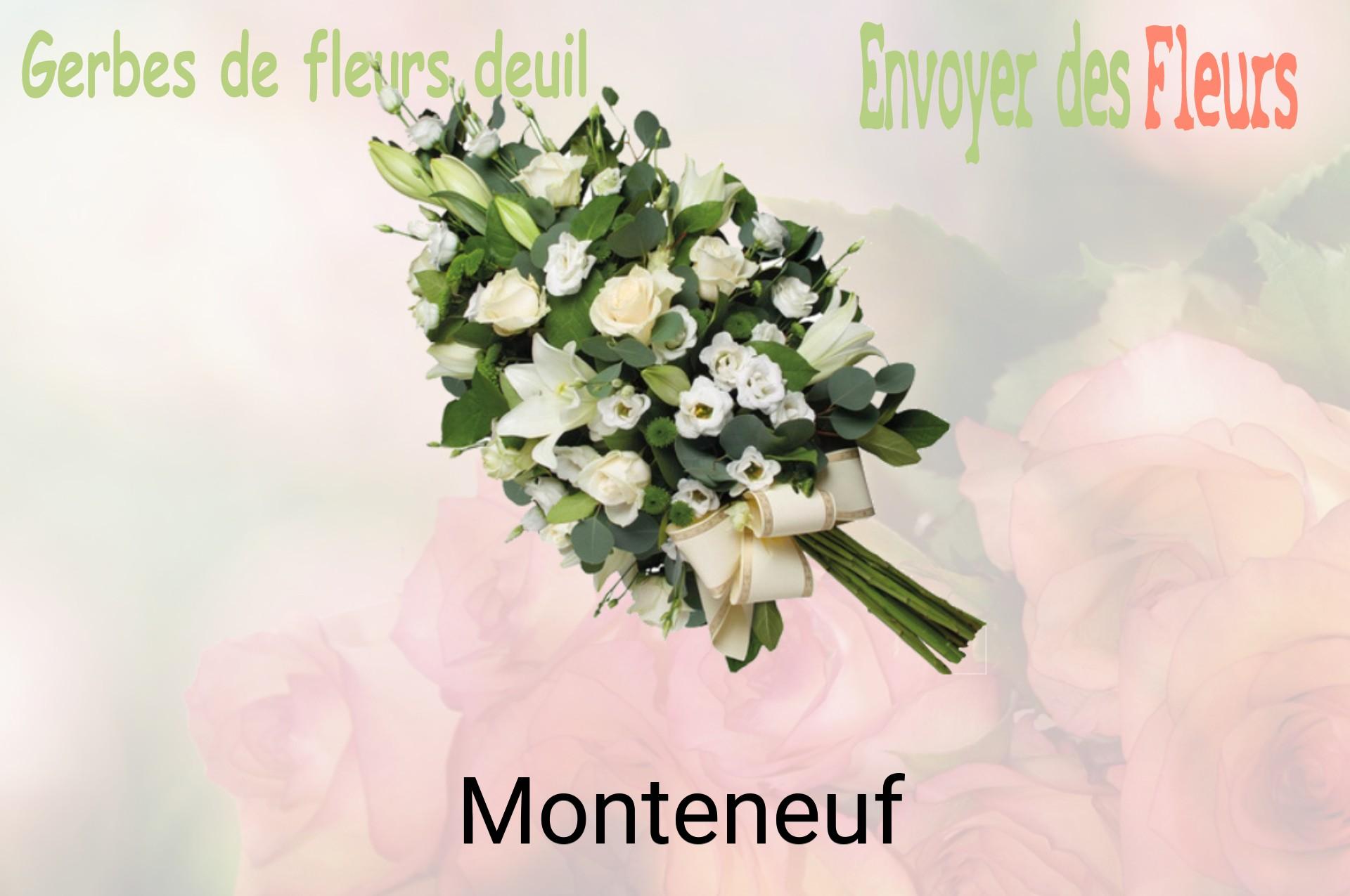 Gerbe de fleurs de deuil livrée à Monteneuf